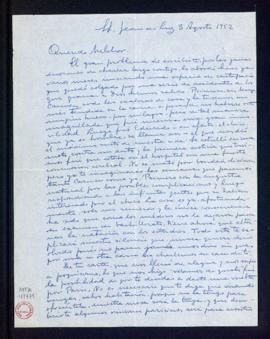 Carta de José de Benito a Melchor Fernández Almagro en la que le pone al día de los contratiempos...