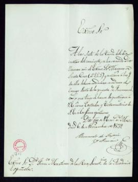 Carta de Bernardo de Tapia y Román, contador y testamentario del marqués de Santa Cruz, a Fran[ci...