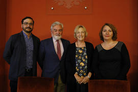 Darío Villanueva, Soledad Puértolas, Álvaro Martín y Camino Brasa en la sala Rufino José Cuervo d...