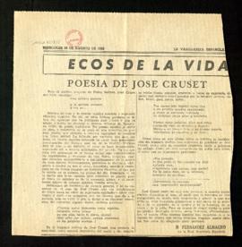 Poesía de José Cruset