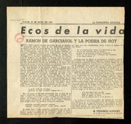 Ramón de Garciasol y la poesía de hoy