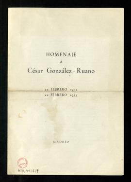 Homenaje a César González-Ruano