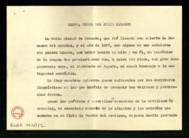 Discurso de Luis Martínez-Kleiser sobre la ciudad de Granada