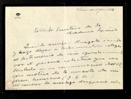 Carta del duque de Maura al secretario en la que agradece el pésame colectivo recibido por el fal...