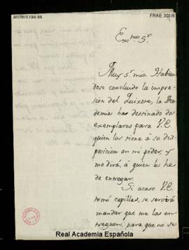 Minuta de la carta [de Manuel de Lardizábal y Uribe] al duque de Villahermosa en la que le comuni...