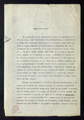 Copia del manuscrito Vida y literatura de Valle-Inclán
