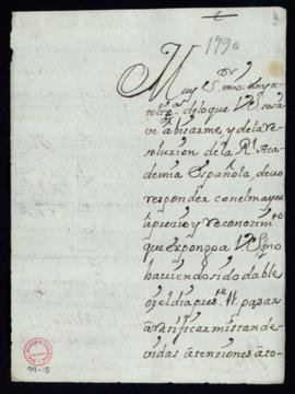 Carta de Jerónimo de Alemany y Moragues a Francisco Antonio de Angulo en la que se disculpa por n...