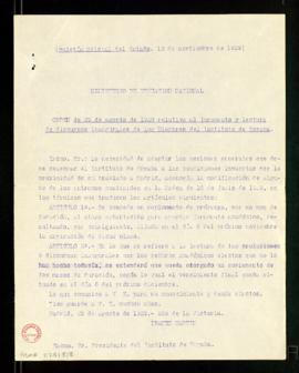 Copia de la Orden de 29 de agosto de 1939 relativa al juramento y lectura de discursos inaugurale...