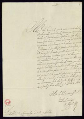 Carta de Pedro Scotti de Agóiz a Vincencio Squarzafigo en la que avisa que tiene preparado el asu...