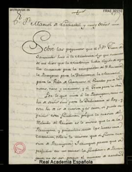 Carta de Joaquín de Ibarra a Manuel de Lardizábal sobre los caracteres para la impresión del Don ...
