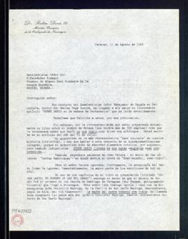 Carta de Rubén Darío III a Melchor Fernández Almagro en la que le felicita por el artículo titula...