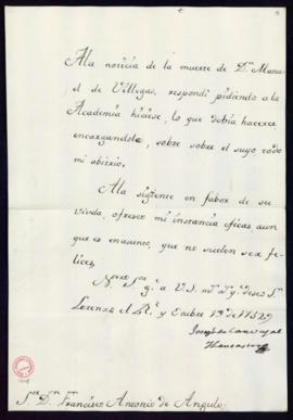 Carta de José de Carvajal y Lancáster a Francisco Antonio de Angulo en la que ofrece su mediación...