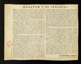 Marañón y su Toledo