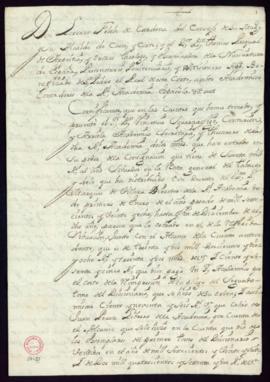 Minuta de la certificación de los contadores de las cuentas del año 1728