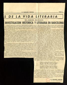 Un camino necesario. Investigación histórica y literaria en Barcelona