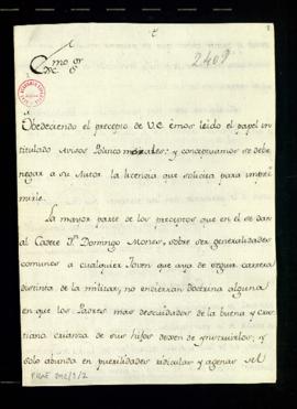 Informe negativo de censura de Gaspar de Montoya y Bernardo de Iriarte del escrito titulado Aviso...