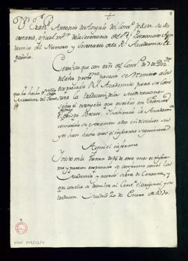 Minuta de la certificación de Francisco Antonio de Angulo de la censura de la traducción de Franc...