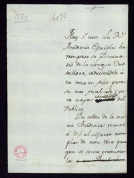 Minuta de la carta [de Manuel de Lardizábal y Uribe] a Faustino de Medina con la que le remite un...