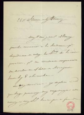 Carta del conde de Guenduláin [Joaquín Ignacio Mencos] a M[anue]l Bretón de los Herreros en la qu...