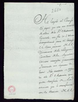 Carta de Ignacio de Higareda a Francisco Antonio de Angulo en la que, de parte del Consejo, le da...