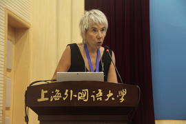 Inma González Puy, directora de la Biblioteca Miguel de Cervantes de Shanghái, interviene en el S...