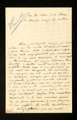 Carta de Emilia Pardo Bazán a Pedro Antonio de Alarcón en la que narra cómo fue su transición al ...