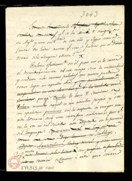 Minuta de la carta del secretario a Francisco de Paula Carrillo de Albornoz y Río en la que acusa...