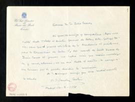 Carta de F. J. Sánchez Cantón a Julio Casares para informarle de que no podrá llevar la solicitud...