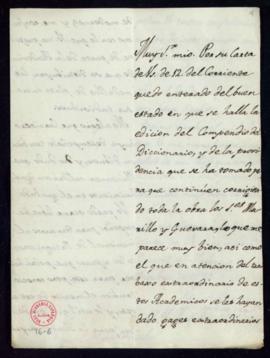 Carta del marqués de Santa Cruz a Manuel de Lardizábal [y Uribe] en la que acusa recibo de su car...