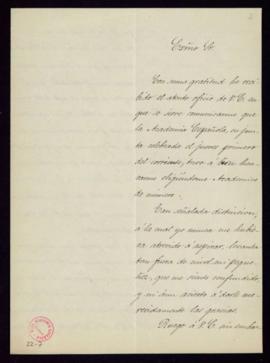 Carta de Cayetano Fernández al secretario, Manuel Bretón de los Herreros, en la que ruega el tras...