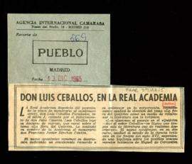 Don Luis Ceballos, en la Real Academia