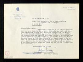 Carta de José A. Contreras Gálvez, director de la casa de observación de Almería, al secretario [...