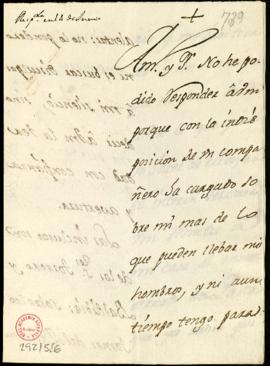 Carta de Agustín de Montiano y Luyando a Vincencio Squarzafigo en la que le indica que envíe a su...