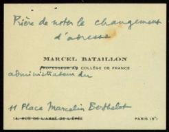 Tarjeta de visita de Marcel Bataillon