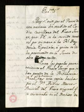 Minuta de la carta de Manuel de Lardizábal y Uribe al conde de Floridablanca en la que da cuenta ...
