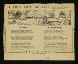 Recorte de prensa de La Razón con dos poemas de Abel Alarcón agrupados bajo el título A Frey Lope...