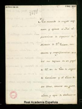 Traslado del marqués de Grimaldi a Francisco Antonio de Angulo de la concesión de la licencia del...