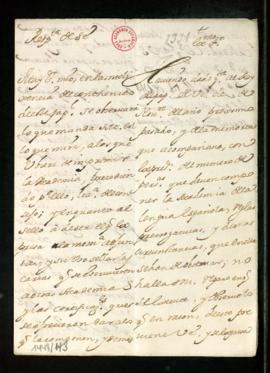 Copia de la carta del marqués de la Mejorada al marqués de Villena en la que le comunica que dio ...