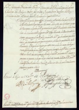 Orden del marqués de Villena de libramiento a favor de Lope Hurtado de Mendoza de 647 reales y 18...
