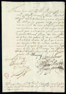 Orden del marqués de Villena del abono a Vincencio Squarzafigo de 960 reales y 30 maravedís de ve...