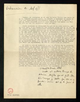 Copia de la carta del general Martínez Campos al príncipe de Asturias leída por su autor en el Se...