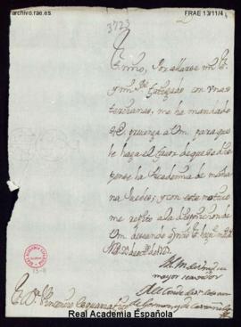 Carta del conde de San Esteban de Gormaz y de Castañeda [Mercurio Antonio López Pacheco] a Vincen...