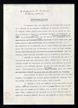 Fotocopias del borrador del texto D. Ingenuo de la Academia de Ciencias abstractas, con las modif...