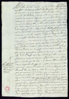 Minuta de la carta [de Vincencio Squarzafigo] a José de Montealegre en la dice no haber recibido ...