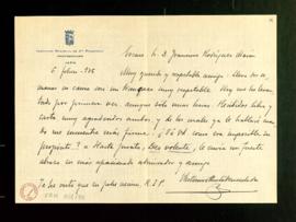 Carta de Antonio Alcalá Venceslada a Francisco Rodríguez Marín en la que le agradece el libro y l...