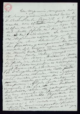Minuta de la carta del secretario [Manuel Bretón de los Herreros] a Ricardo de la Vega en la que ...