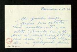 Carta de Miguel Salvador a Melchor Fernández Almagro en la que le dice que recogió de casa de Amó...