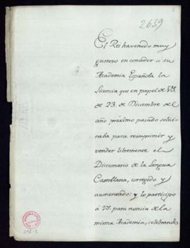 Oficio del marqués de Grimaldi a Francisco Antonio Angulo de traslado de la concesión del rey de ...