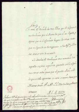 Carta de Mercurio Antonio López Pacheco a Vincencio Squarzafigo en la que avisa de haber recibido...