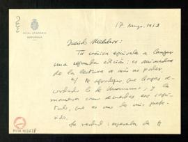 Carta de Federico García Sanchiz a Melchor Fernández Almagro en la que le dice que su crónica equ...